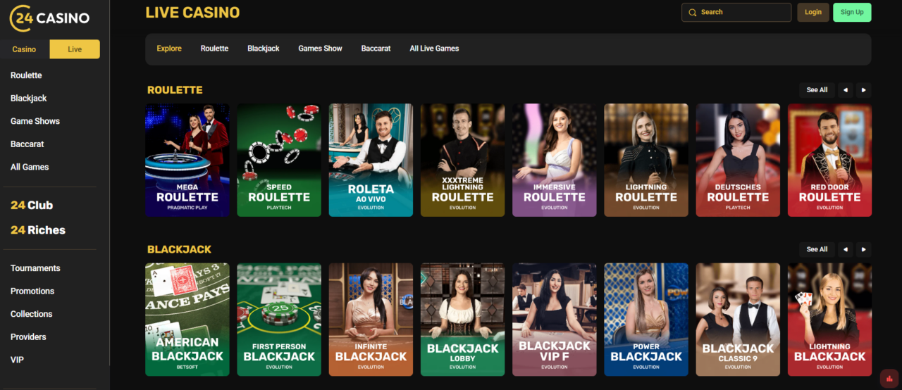 24casino live dealer casino games
