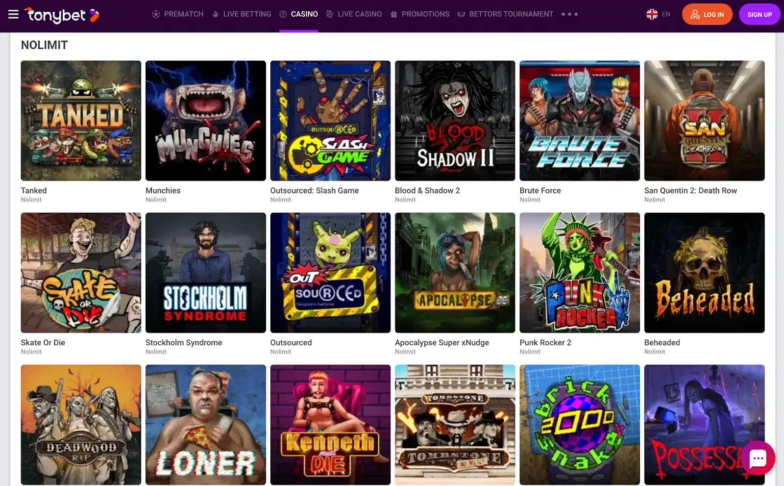Nolimit City Tonybet Slots