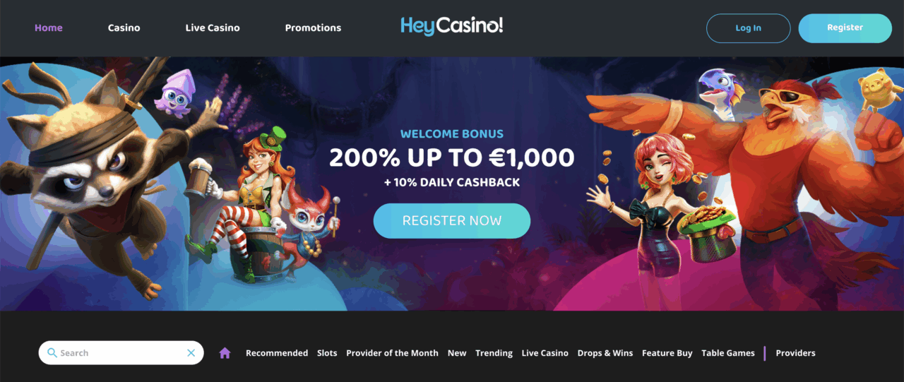 Heycasino Bonus 200% match up to €1000
