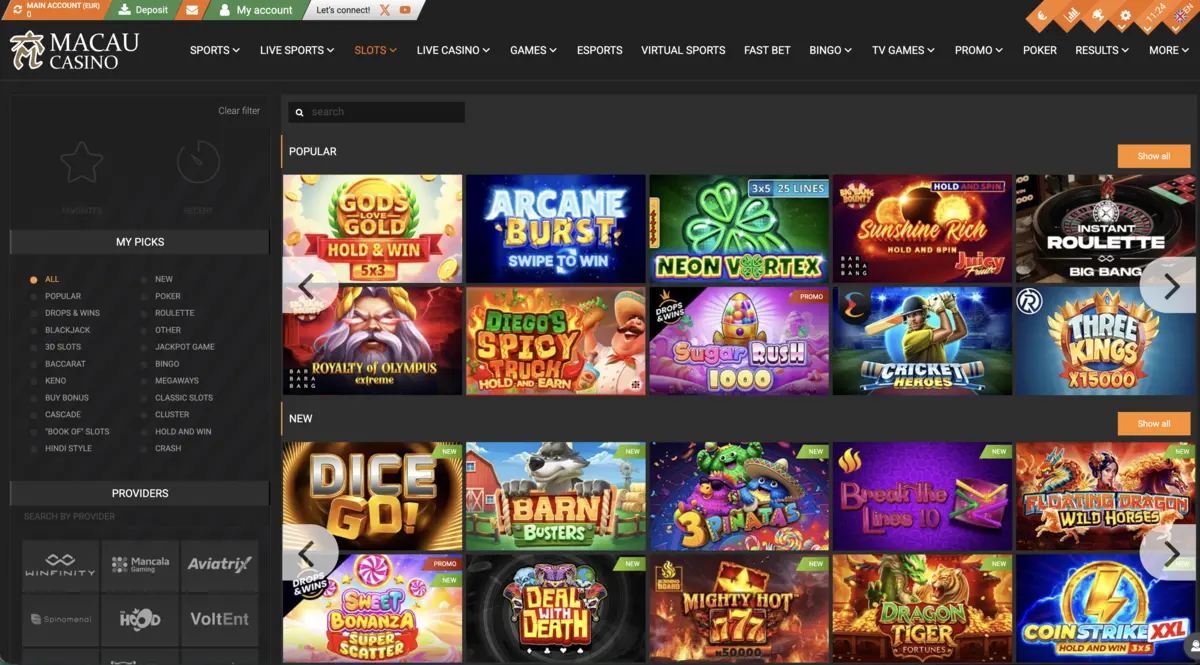 macau casino games