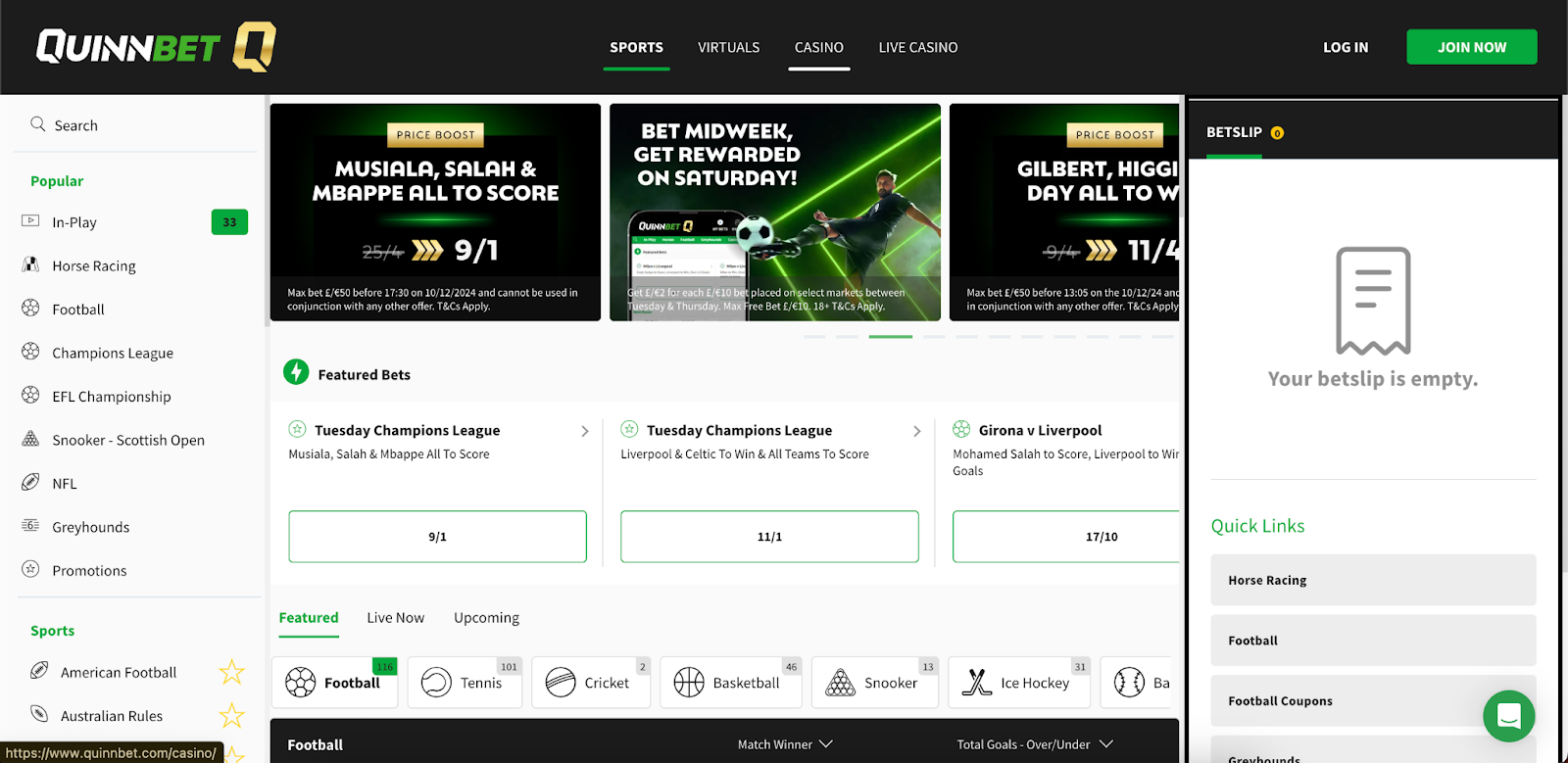 quinnbet Sports and Casino